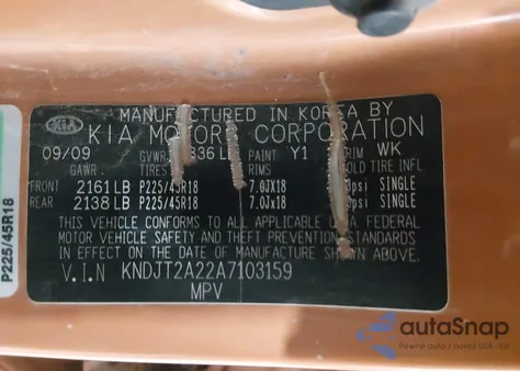 2010 Kia Soul + z USA, uszkodzony, nr VIN KNDJT2A22A7103159